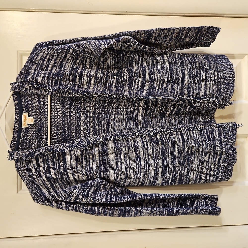 Navy and Lt Blue Knit Cardigan